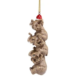 5" Brown And Red Elephant Hanging Christmas Ornament -Christmas Trees Shop dtosc qs94879 4 64167.1667575219