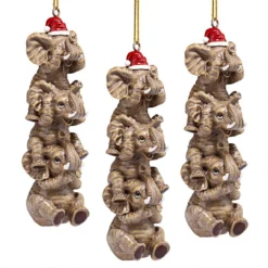 3ct Brown And Red Elephant Hanging Christmas Ornament 5"