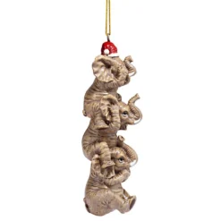 3ct Brown And Red Elephant Hanging Christmas Ornament 5" -Christmas Trees Shop dtosc qs994879 6 21330.1667575217