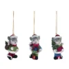 3ct Red And Green Mouse Christmas Hanging Figurine Ornaments 3"