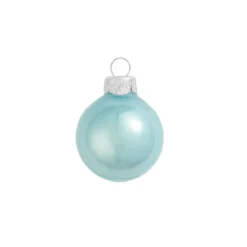 12ct Blue Pearl Glass Christmas Ball Ornaments 2.75" (70mm)