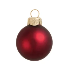 12ct Henna Red Matte Glass Christmas Ball Ornaments 2.75" (70mm)