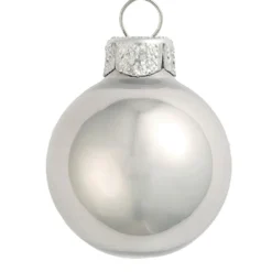 12ct Mercury Silver Pearl Finish Glass Christmas Ball Ornaments 2.75" (70mm)