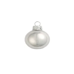 7ct Pearl Mercury Silver Glass Ball Christmas Ornament 1.5" (180mm)