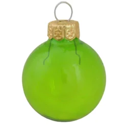 4ct Green Clear Glass Christmas Ball Ornaments 4.75" (120mm)