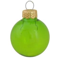 28ct Green Clear Glass Christmas Ball Ornaments 2" (50mm)