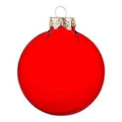 12ct Clear Red Glass Ball Christmas Ornaments 2.75" (70mm)