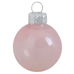 40ct Pink Clear Glass Christmas Ball Ornaments 1.25" (30mm)