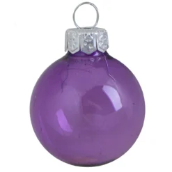 8ct Soft Lavender Clear Glass Ball Christmas Ornaments 3.25" (80mm)