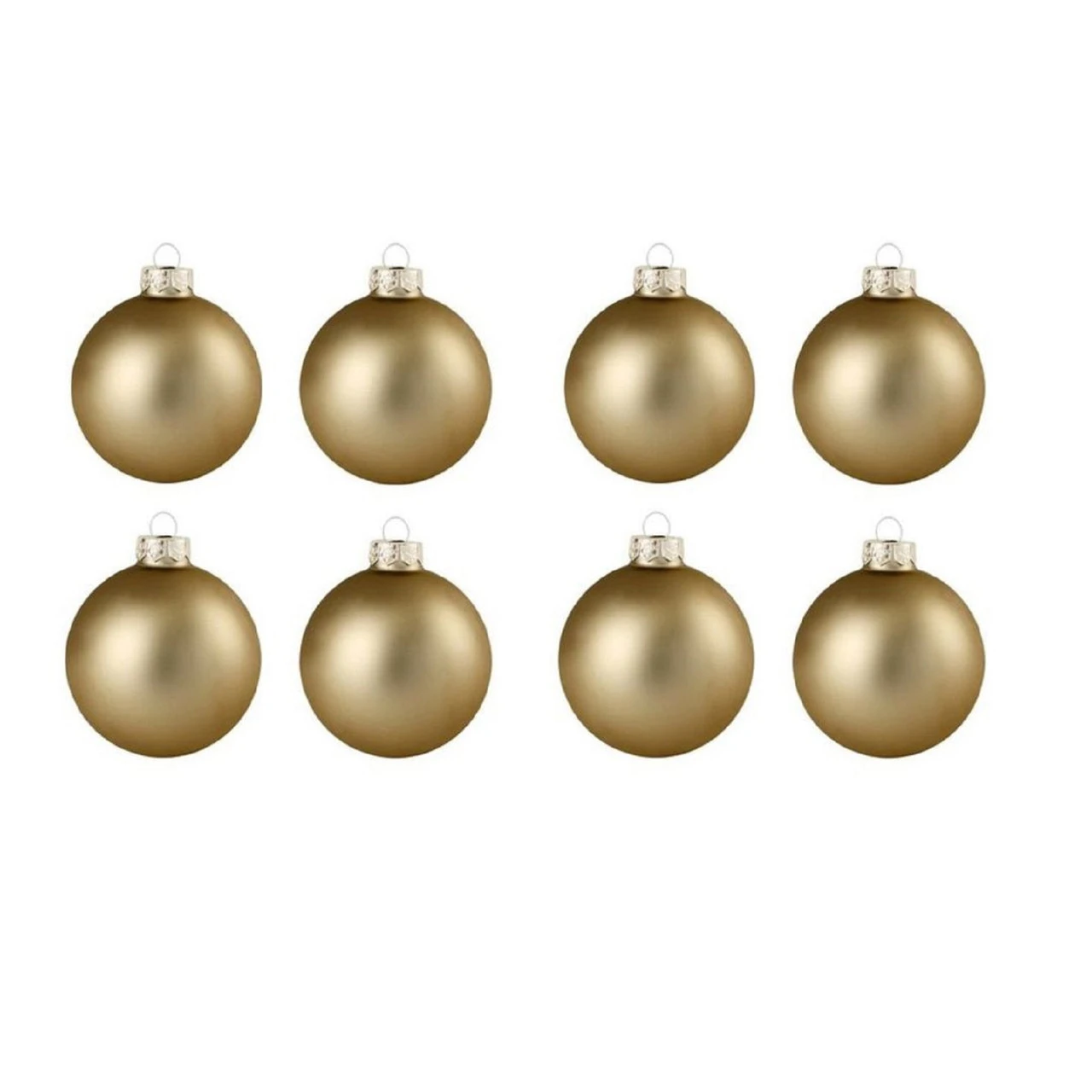 8ct Brown And Gold Matte Glass Christmas Ball Ornaments 3.25" (80mm) 2 8ct Brown And Gold Matte Glass Christmas Ball Ornaments 3.25" (80mm) - Image 2