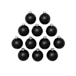 12ct Black Shiny Glass Christmas Ball Ornaments 2.75" (70mm) -Christmas Trees Shop dwhi 27533 03 91801.1667684695