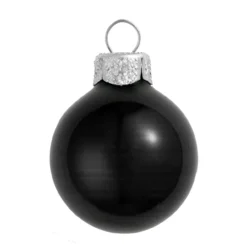 Shiny Black Glass Ball Christmas Ornament 7" (180mm)
