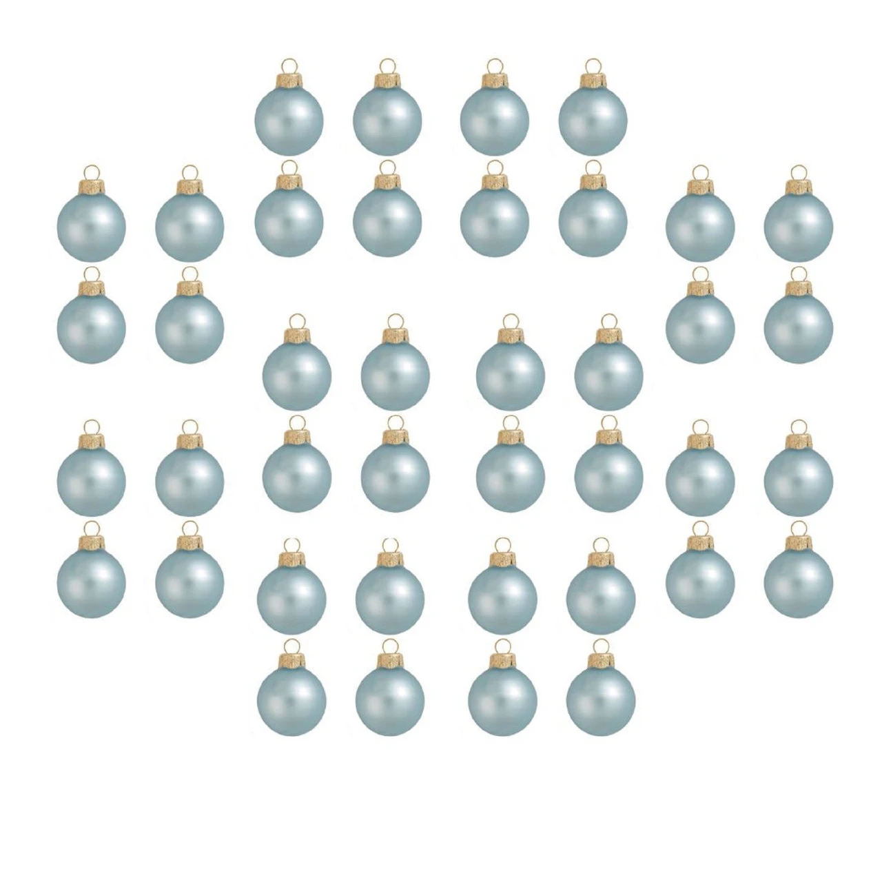 40ct Baby Blue Glass Matte Christmas Ball Ornaments 1.5" (35mm) 2 40ct Baby Blue Glass Matte Christmas Ball Ornaments 1.5" (35mm) - Image 2