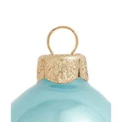 8ct Baby Blue Pearl Glass Christmas Ball Ornaments 3.25" (80mm) -Christmas Trees Shop dwhi 27554 03 59936.1667656033