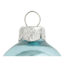 8ct Baby Blue Shiny Glass Christmas Ball Ornaments 3.25" (80mm) -Christmas Trees Shop dwhi 27564 03 38278.1667684652