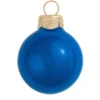12ct Cobalt Blue Pearl Glass Christmas Ball Ornaments 2.75" (70mm)