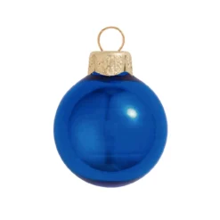 40ct Cobalt Blue Pearl Finish Christmas Ball Ornaments 1.5" (40mm)