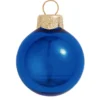 Shiny Cobalt Blue Glass Ball Christmas Ornament 7" (180mm)