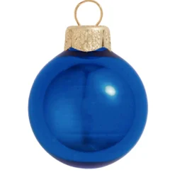 Shiny Cobalt Blue Glass Ball Christmas Ornament 7" (180mm)