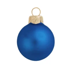 40ct Delft Blue Matte Finish Glass Christmas Ball Ornaments 1.25" (30mm)