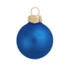 40ct Blue And Gold Matte Glass Christmas Ball Ornaments 1.5" (40mm)