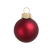 40ct Bordeaux Red And Gold Glass Matte Christmas Ball Ornaments 1.25" (30mm)