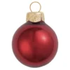 28ct Burgundy Red Pearl Glass Christmas Ball Ornaments 2" (50mm)
