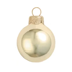 12ct Shiny Champagne Gold Colored Glass Ball Christmas Ornaments 2.75" (70mm)