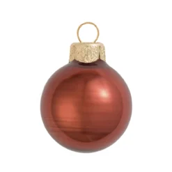 12ct Pearl Chocolate Brown Glass Ball Christmas Ornaments 2.75" (70mm)
