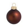 40ct Cocoa Brown Matte Glass Ball Christmas Ornaments 1.25" (30mm)