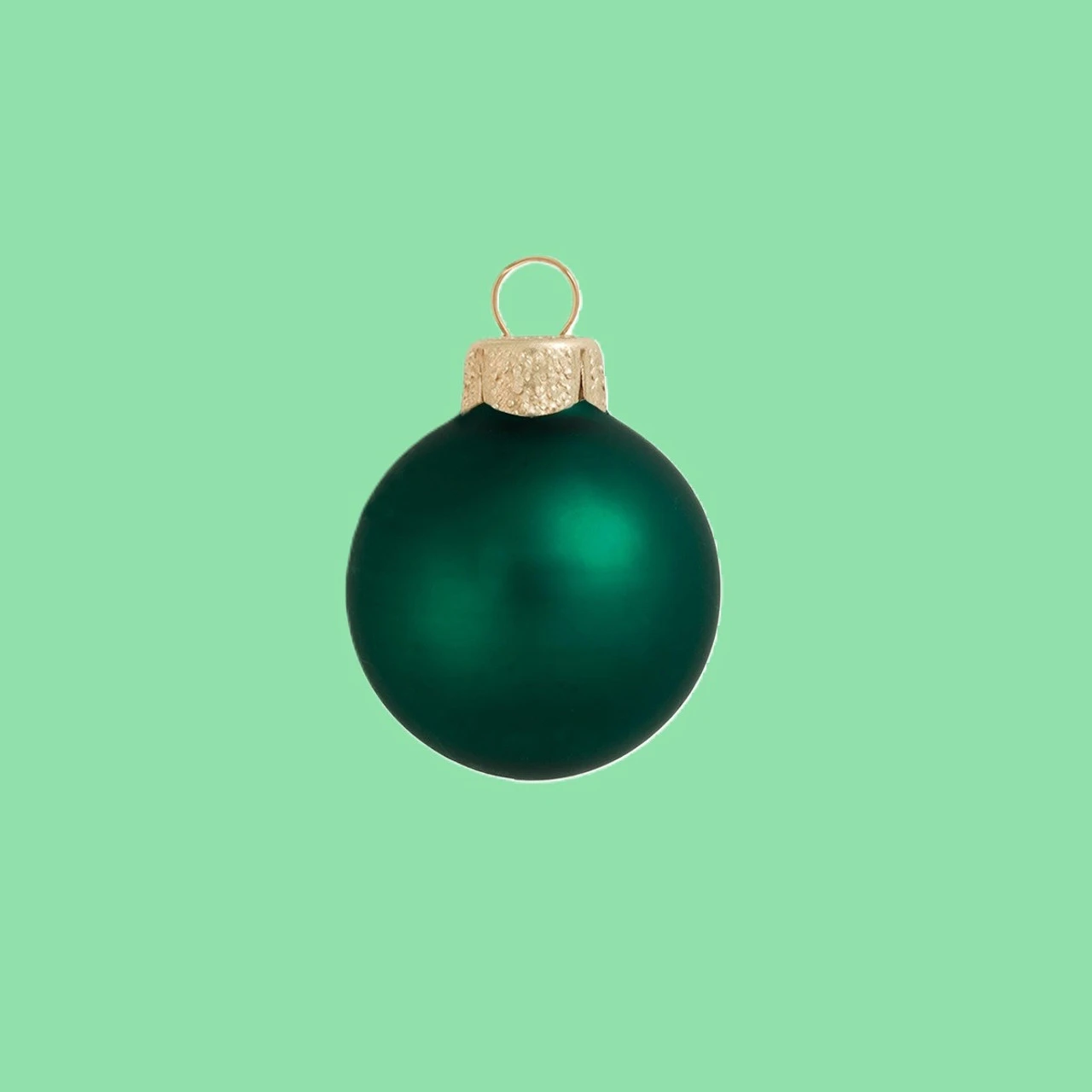 8ct Emerald Green Matte Glass Christmas Ball Ornaments 3.25" (80mm) 2 8ct Emerald Green Matte Glass Christmas Ball Ornaments 3.25" (80mm) - Image 2
