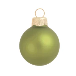 6ct Light Green Matte Glass Christmas Ball Ornaments 4" (100mm)