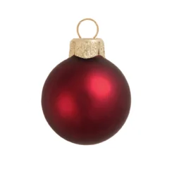 40ct Henna Red Glass Matte Christmas Ball Ornaments 1.5" (40mm)
