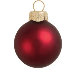 8ct Henna Red Matte Finish Glass Christmas Ball Ornaments 3.25" (80mm)