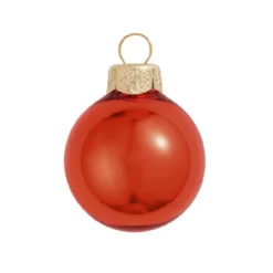 2ct Shiny Red Glass Christmas Ball Ornaments 6" (150mm)