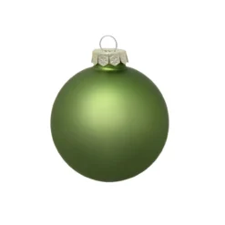 6ct Lime Green Matte Glass Christmas Ball Ornaments 4" (100mm)
