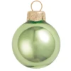 12ct Lime Green Shiny Glass Christmas Ball Ornaments 2.75" (70mm)