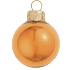 12ct Burnt Orange Pearl Glass Christmas Ball Ornaments 2.75" (70mm)