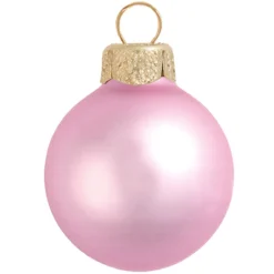 12ct Pink Glass Matte Finish Christmas Ball Ornaments 2.75" (70mm)
