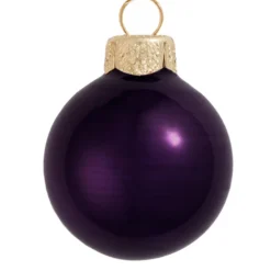 40ct Purple Pearl Glass Christmas Ball Ornaments 1.25" (30mm)