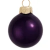 40ct Purple And Gold Shiny Glass Christmas Ball Ornaments 1.5" (40mm)