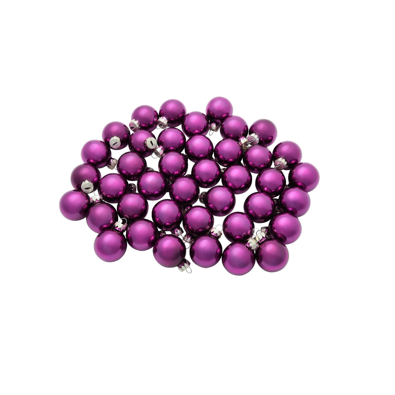 40ct Purple Shiny Glass Christmas Ball Ornaments 1.25" (30mm) 2 40ct Purple Shiny Glass Christmas Ball Ornaments 1.25" (30mm) - Image 2