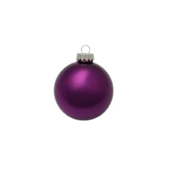 12ct Purple Shiny Glass Christmas Ball Ornaments 2.75" (70mm)