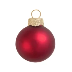12ct Red Xmas Matte Glass Christmas Ball Ornaments 2.75" (70mm)