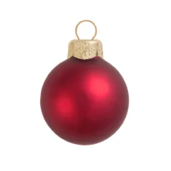 2ct Red Matte Glass Christmas Ball Ornaments 6" (150mm)