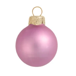 28ct Rosewood Pink Matte Glass Christmas Ball Ornaments 2" (50mm)