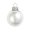 40ct Silver Shiny Finish Glass Christmas Ball Ornaments 1.5" (40mm)