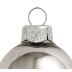 8ct Silver Smoke Shiny Glass Christmas Ball Ornaments 3.25" (80mm) -Christmas Trees Shop dwhi 28474 03 30421.1667684625