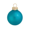 8ct Turquoise Blue Matte Glass Christmas Ball Ornaments 3.25" (70mm)
