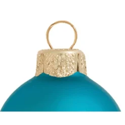 8ct Turquoise Blue Matte Glass Christmas Ball Ornaments 3.25" (70mm) -Christmas Trees Shop dwhi 28484 03 77898.1667684626